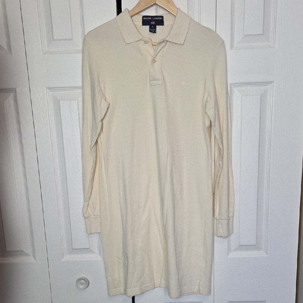 Ralph Lauren Ivory Long Sleeve Polo Dress